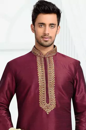 mens maroon kurta payajama