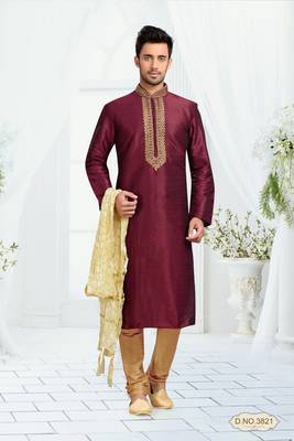 mens maroon kurta payajama 1