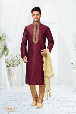 mens maroon kurta payajama 3