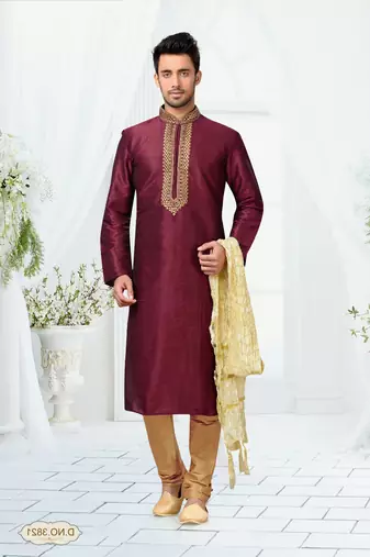 mens maroon kurta payajama