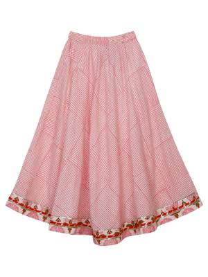 Saka Designs Girls Printed Cotton Lehenga Choli - Pink 3