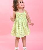 Saka Designs Girls Polka Dot Printed Party Frock - Green