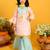 Saka Designs Girls Pink & Blue Printed Kurta Sharara With Dupatta
