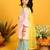 Saka Designs Girls Pink & Blue Printed Kurta Sharara With Dupatta