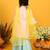 Saka Designs Girls Pink & Blue Printed Kurta Sharara With Dupatta
