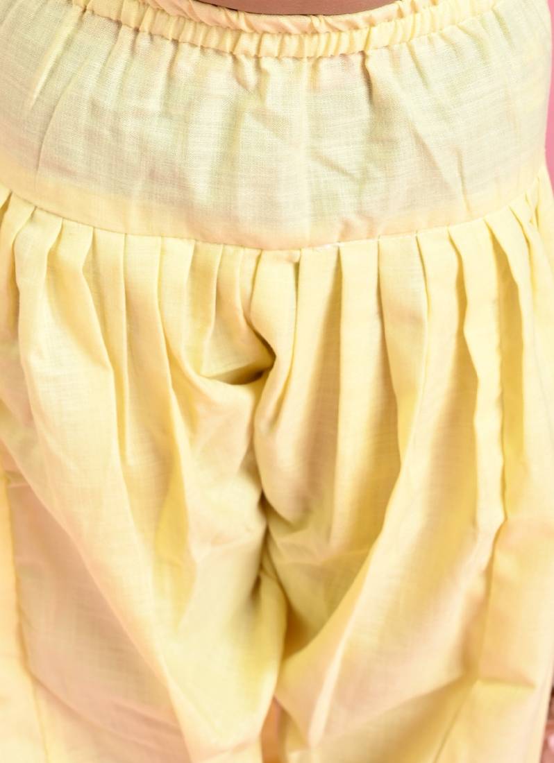 Saka Designs Boys Yellow Cotton Pathani Kurta