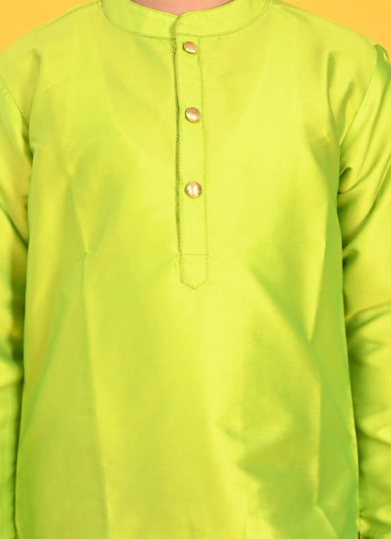 Saka Designs Boys Green Kurta With Blue Bandhani Dhoti