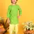 Saka Designs Boys Green Bandhani Printed Cotton Kurta with off-white Dhoti