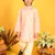 Saka Designs Boys Peach With Gold Stripe Printed Kurta with Payjama