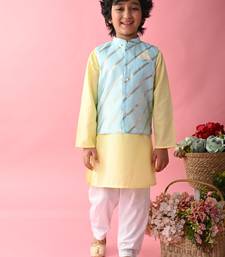 Saka Designs Boys Teal & Orange Kurta jacket with Payjama