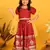 Saka Designs Girls Gold Printed Lehenga Choli With Dupatta - Maroon