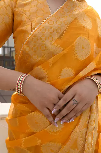 JADAU PINK KUNDAN BANGLES