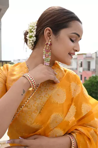 JADAU PINK KUNDAN BANGLES