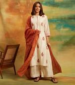 White kattha kurta set