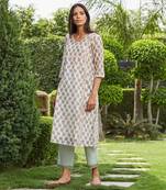 Off white manjari kurta set