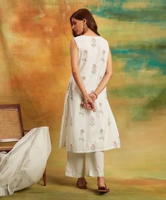 White dobby kurta set 2