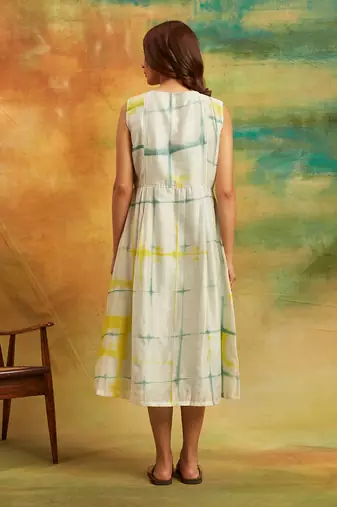 Yellow square dress