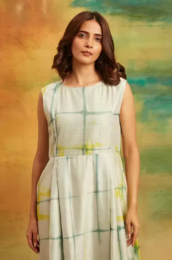 Yellow square dress