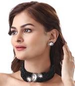 Black two tone finish necklace set