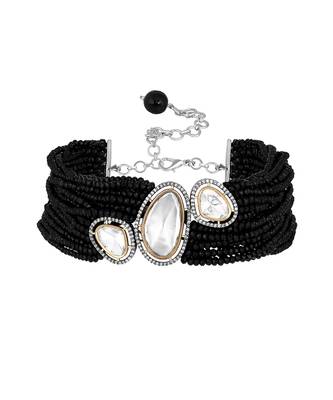 Black two tone finish necklace set 4