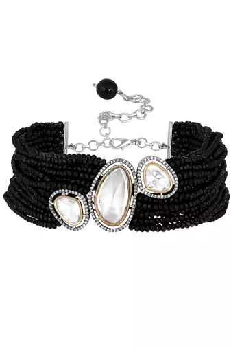 Black two tone finish necklace set