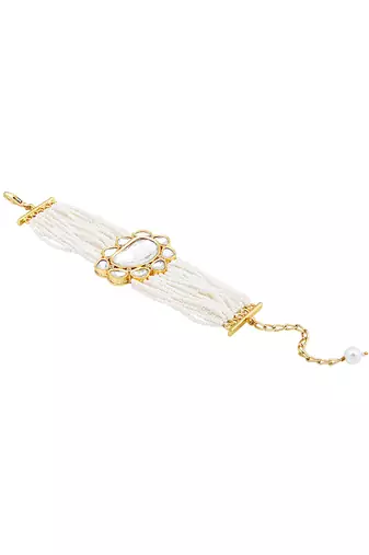 Cream kundan bracelet