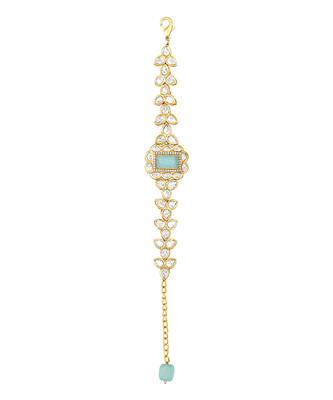 Aqua kundan bracelet 2