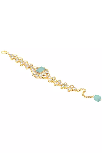 Aqua kundan bracelet
