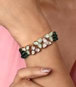 Green kundan agate bracelet