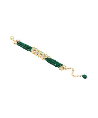 Green kundan agate bracelet 3