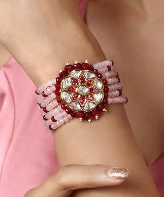 Pink agate bracelet 1