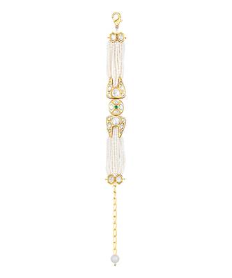 Cream kundan pearl bracelet 2