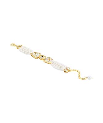 Cream kundan pearl bracelet 3