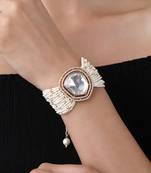 Cream kundan polki bracelet
