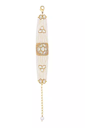 Cream & gold pearl bracelet