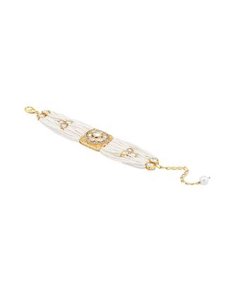 Cream & gold pearl bracelet 3