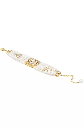 Cream & gold pearl bracelet