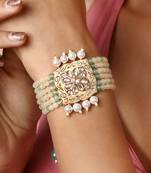 Ivory & green agate bracelet