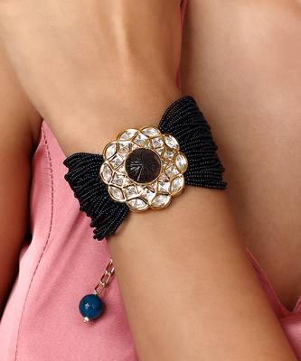 Blue kundan bracelet 1