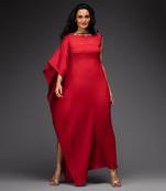 Red draped maxi kaftan