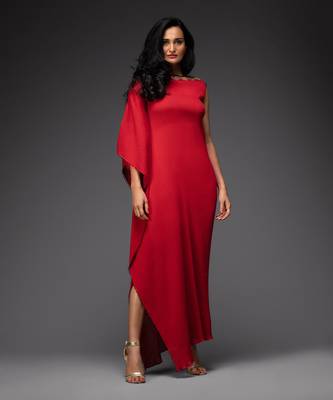 Red draped maxi kaftan 2