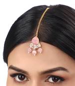 Pink agate maangtikka