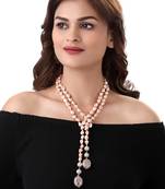 Pink shell pearl necklace