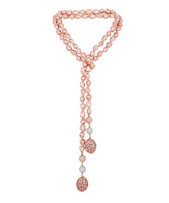 Pink shell pearl necklace 2
