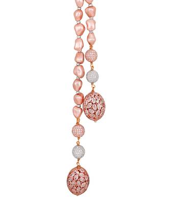 Pink shell pearl necklace 3