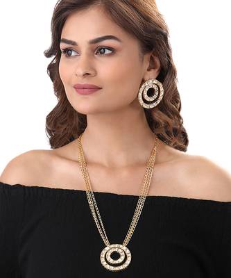 Gold long necklace set 1