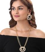 Gold long necklace set