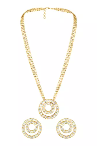 Gold long necklace set
