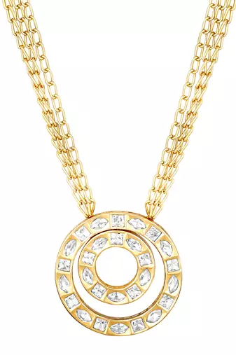 Gold long necklace set