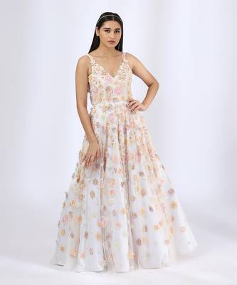 Ivory embroidered gown 1